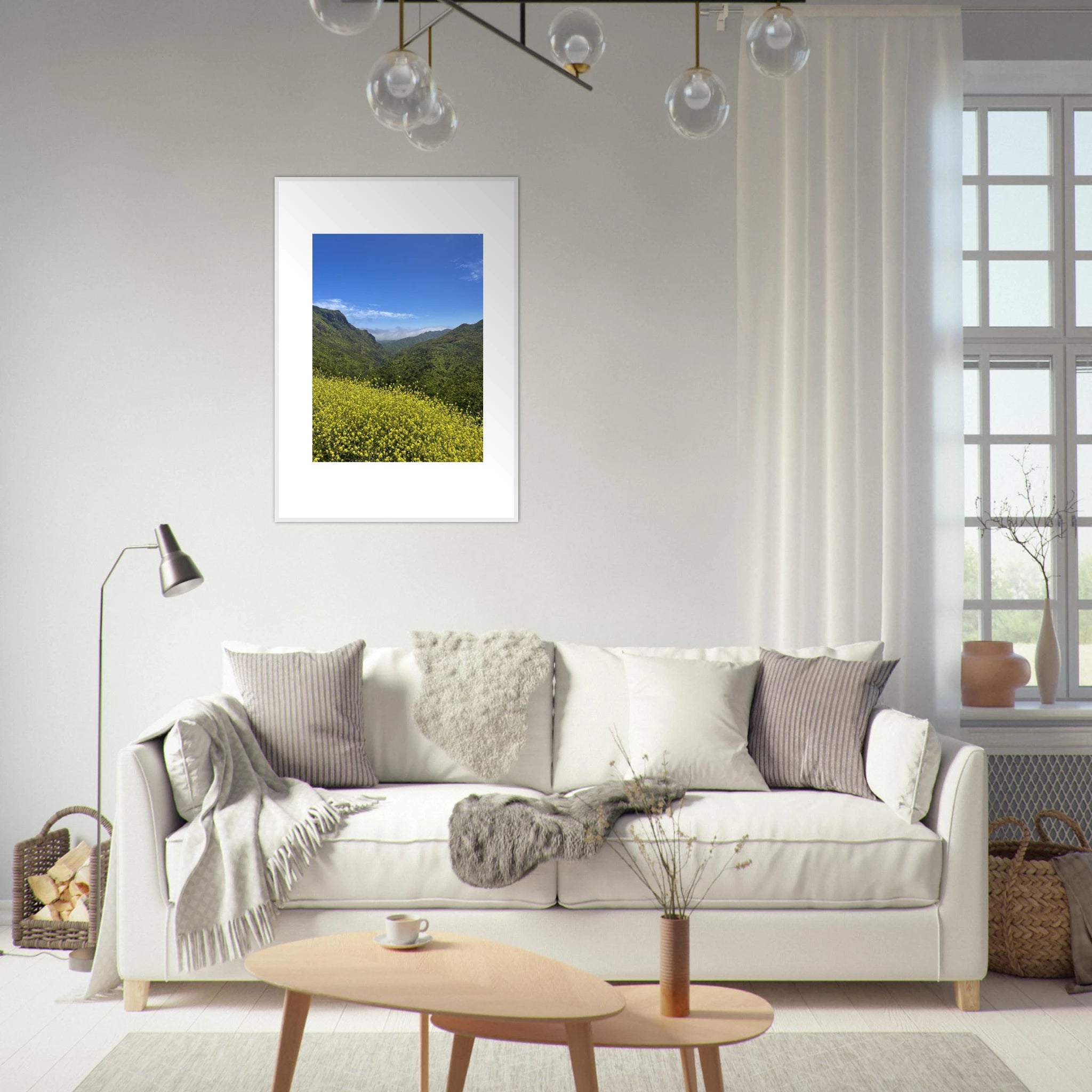 High-quality framed art print of Malibu Canyon in spring bloom wildflowers, California poster art by My Store.