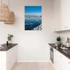 Wooden framed Hudson Valley winter poster featuring snowy landscape, ideal for travel and holiday decor, by My Store.