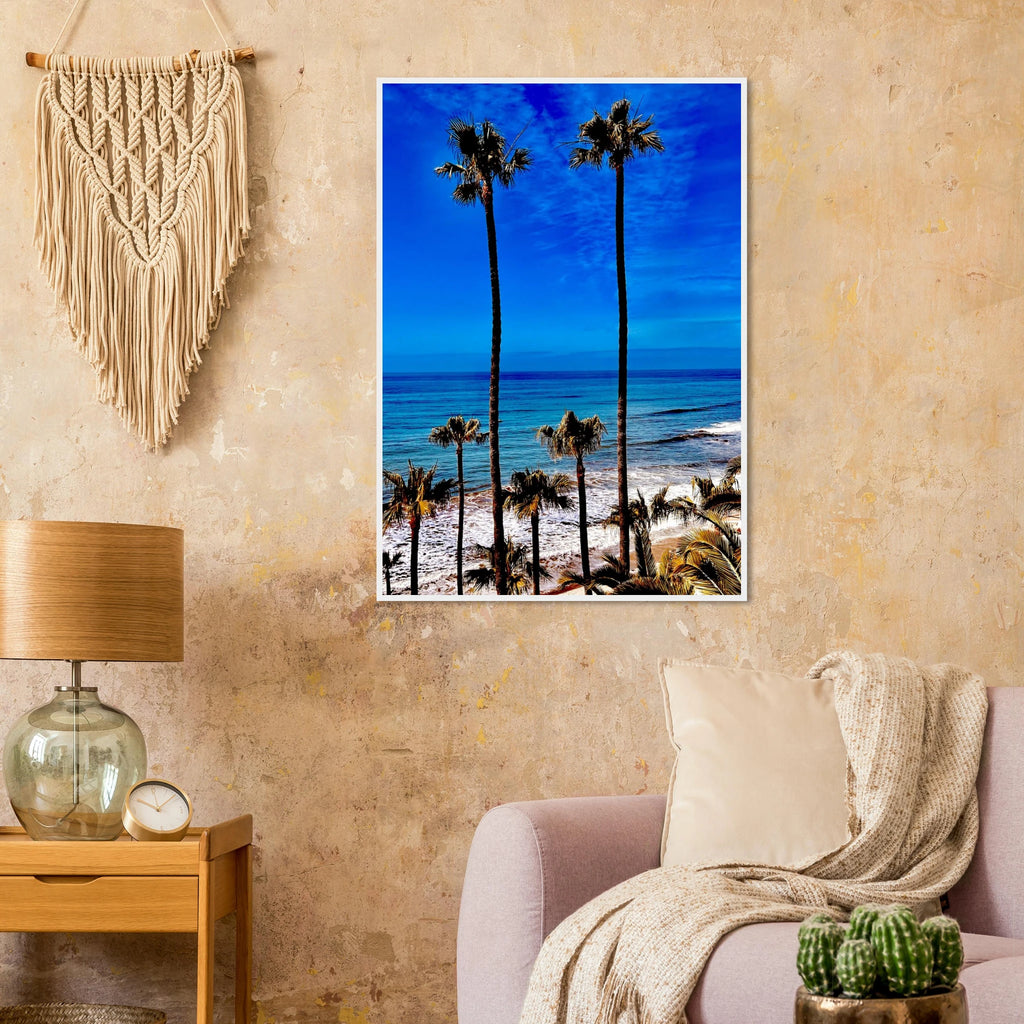 Malibu palm tree family framed poster featuring California art print by CaliCuration, Studio Edition Spring '26, on high-quality print material.
