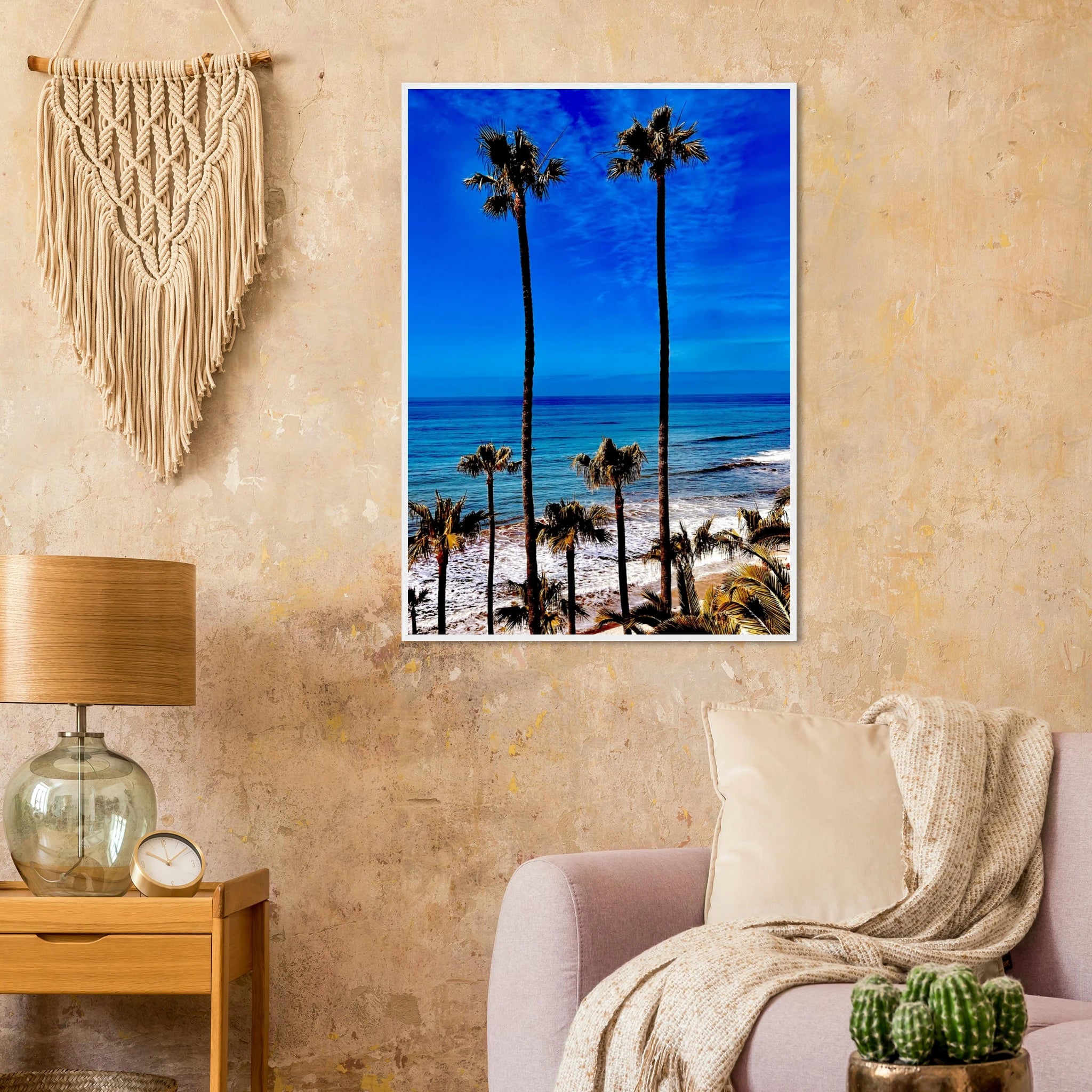 Malibu palm tree family framed poster featuring California art print by CaliCuration, Studio Edition Spring '26, on high-quality print material.