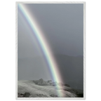 Black and white mounted framed poster of a post-summer storm rainbow from the California Central Coast travel collection, studio edition.