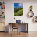 Malibu Canyon Wildflowers wooden framed poster on museum-quality matte paper wall art, featuring California landscape and floral design.