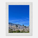 Wooden framed poster by My Store featuring a sunny fall day scene in Palm Springs, California, print art with warm autumn colors.