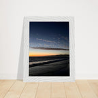 Premium wooden framed SoCal fall sunset poster with vibrant California artwork, ideal for home decor, mounted in a semi-glossy finish.