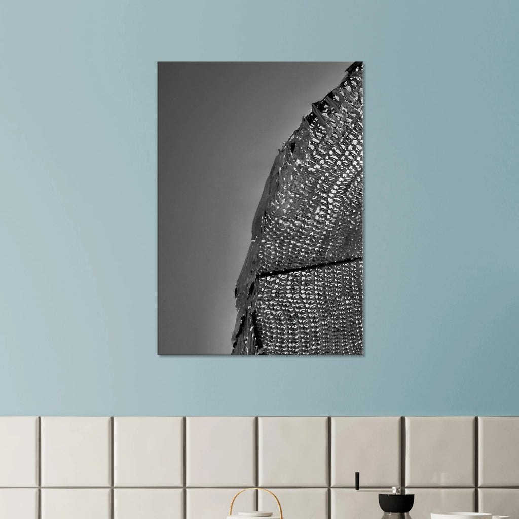 Minimalist black and white abstract wall art print from My Store's Architectural Light Study collection, travel-inspired design.
