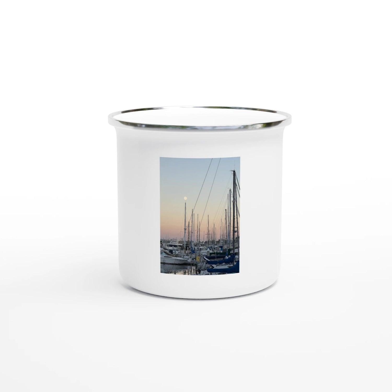 Enamel Mug – Summer Evening Marina Del Rey 12oz Mug - CaliCuration