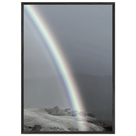 Exclusive Black & White Mounted Framed Poster – Post Summer Storm Rainbow in the California Central Coast | Black & White Travel Collection – Studio Edition: Spring' 26 - CaliCuration