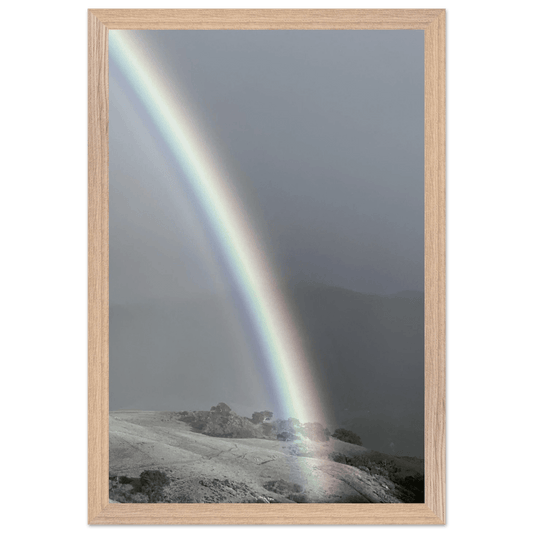 Exclusive Black & White Mounted Framed Poster – Post Summer Storm Rainbow in the California Central Coast | Black & White Travel Collection – Studio Edition: Spring' 26 - CaliCuration
