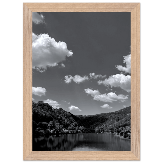 Exclusive Black & White Mounted Framed Poster – Stunning German River View | Black & White Travel Collection – Studio Edition: Spring' 26 - CaliCuration