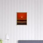 Southern California Red Sunset framed canvas print by CaliCuration features vibrant sunset colors and scenic coastal views.