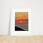 Vibrant Mediterranean sunset framed poster print from My Store's travel collection, featuring colorful sunset over the sea.