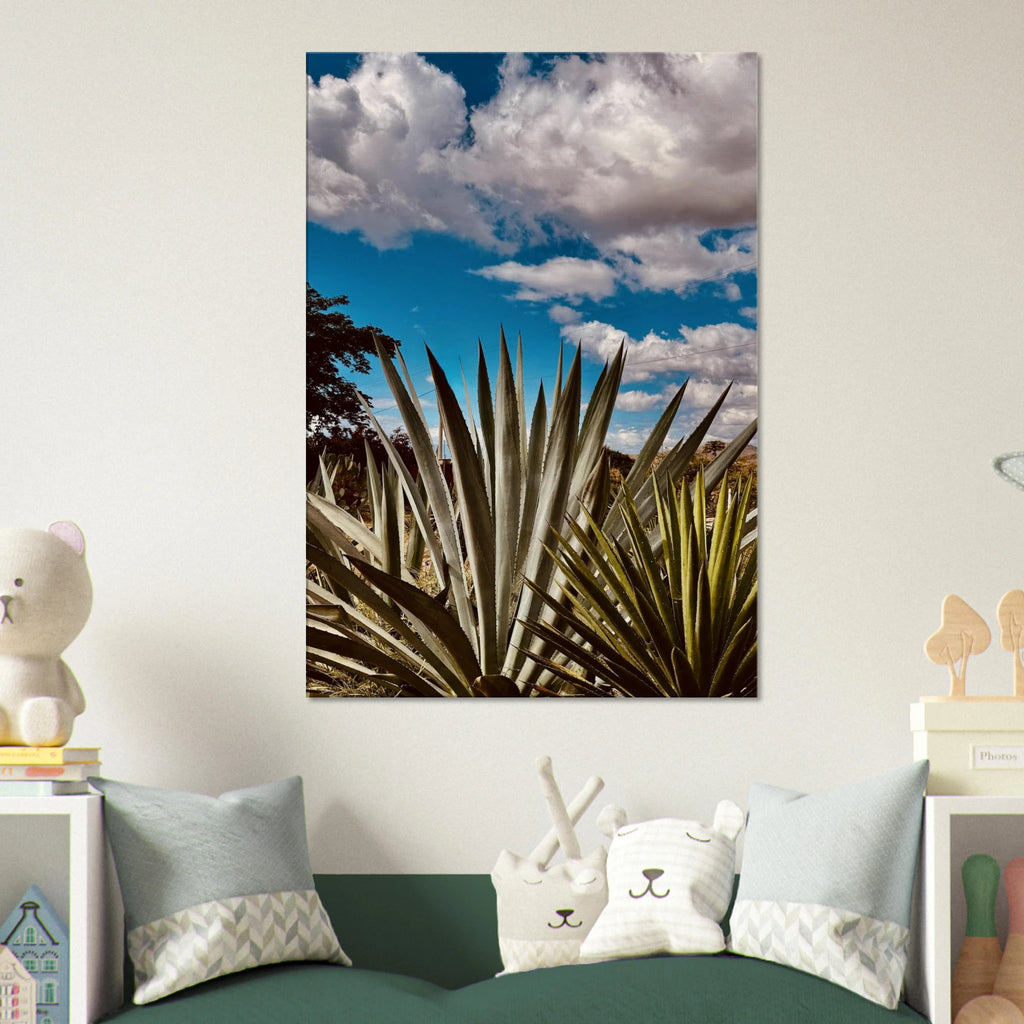 Oaxaca Desert canvas artwork featuring a mezcal plantation, part of the travel collection by My Store.