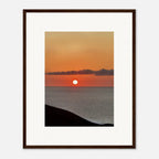 Mediterranean Sunset framed poster showcasing vibrant coastal wall art with warm sunset colors and scenic seaside landscape.