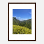 High-quality framed art print of Malibu Canyon in spring bloom wildflowers, showcasing vibrant California landscape artwork.