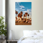 SoCal Beach canvas print featuring edgy palm trees and graffiti design, California-inspired studio edition wall art.