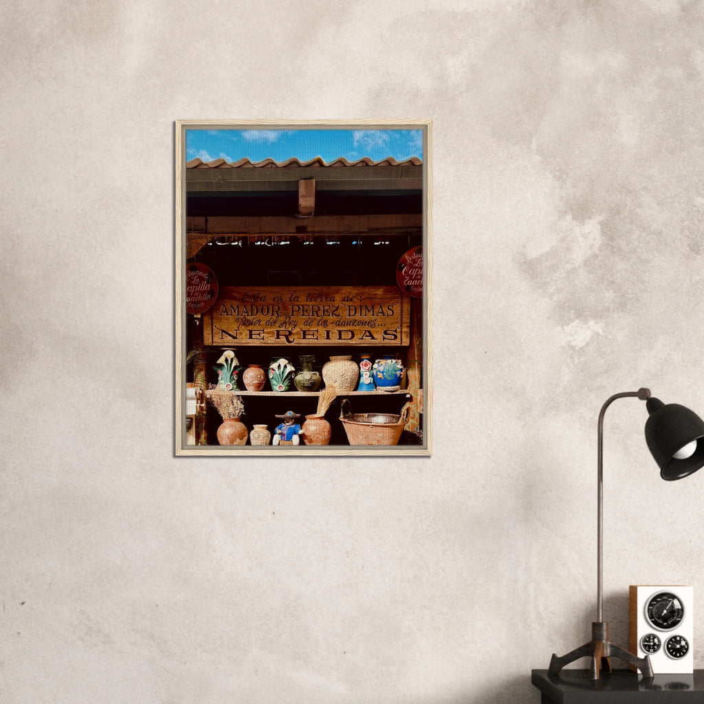 Framed canvas print of Oaxaca street fair scene from CaliCuration's Mexico travel collection, Studio Edition Spring 2026.