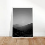 Black and white mounted framed poster of California Central Coast sunset from the Studio Edition travel collection.
