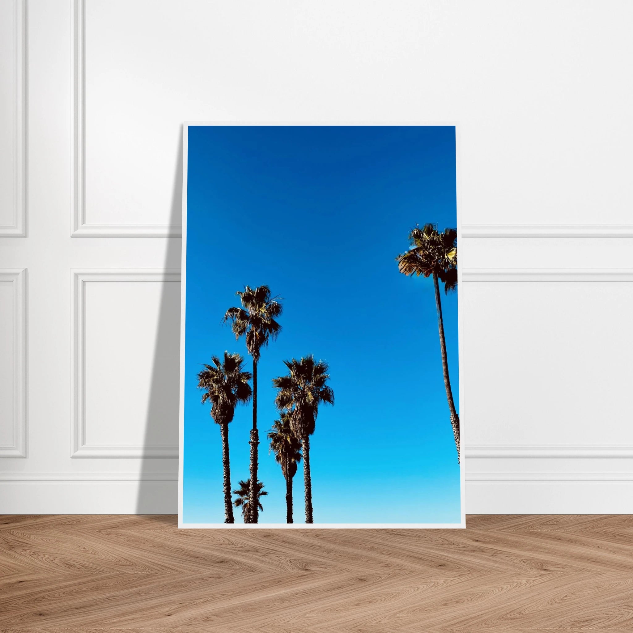 Wooden framed Santa Barbara Palm Tree poster by CaliCuration, California home decor art, semi-glossy paper, studio edition Spring 2026