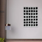 Black and white monochrome skull grid canvas print by My Store, minimalist wall art featuring abstract skull photography.