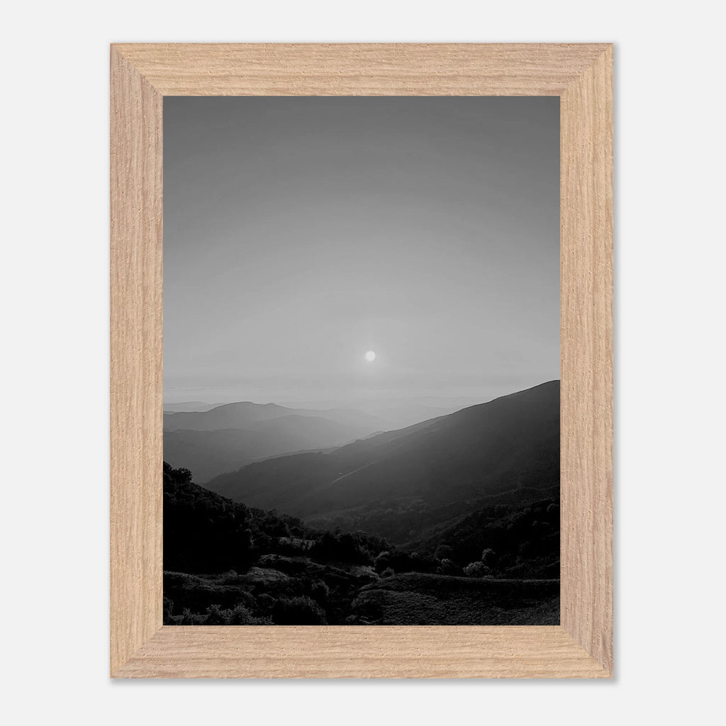 Black and white framed poster of California Central Coast sunset from the My Store travel collection, mounted print, Studio Edition Spring 26.