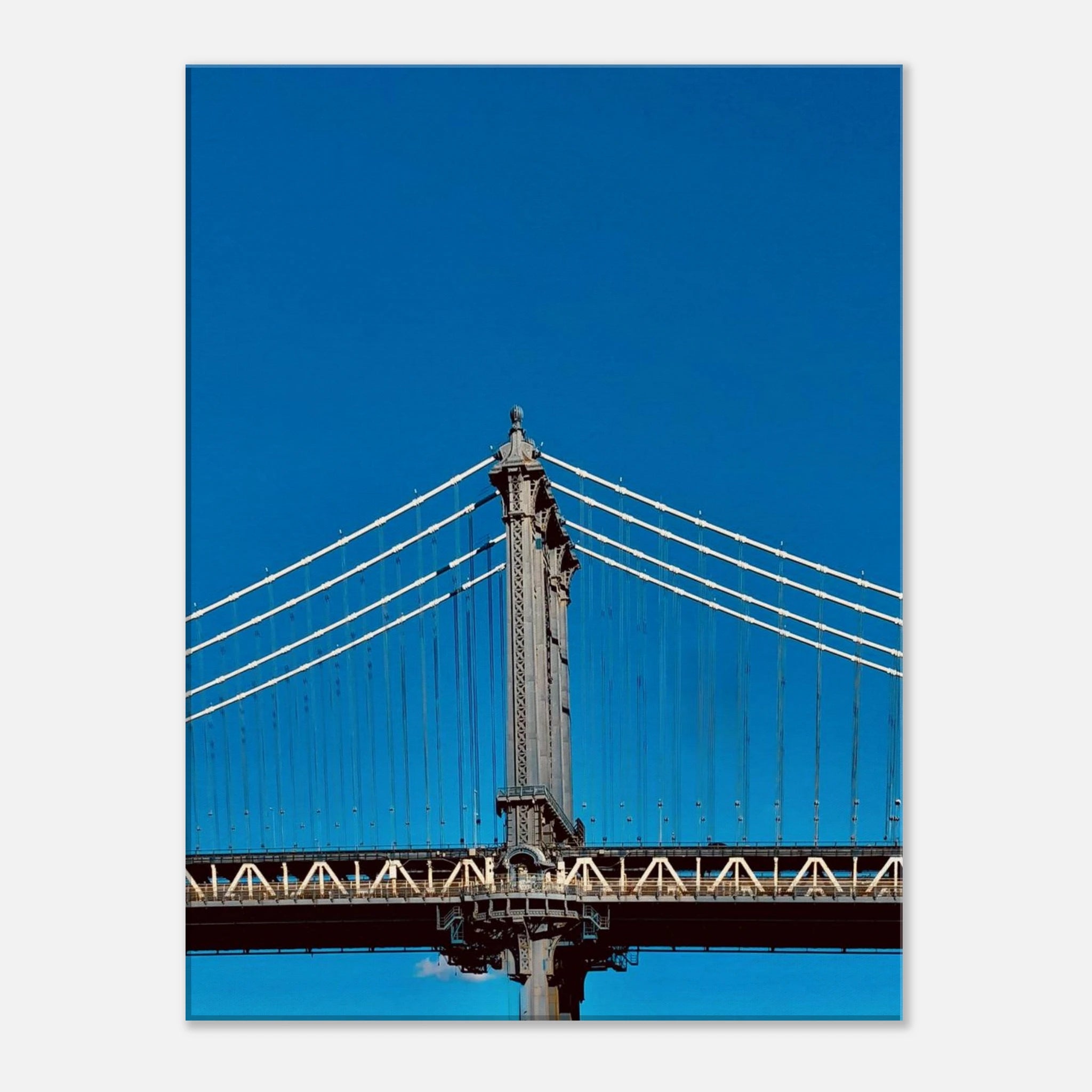 Sunny Winter Day canvas print of Manhattan Bridge in NYC, featuring vibrant winter scenery, part of the Studio Edition travel collection.