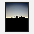 Black and white framed poster of Hollywood Hills city lights print from the Summer Hike series by My Store, California landscape art.
