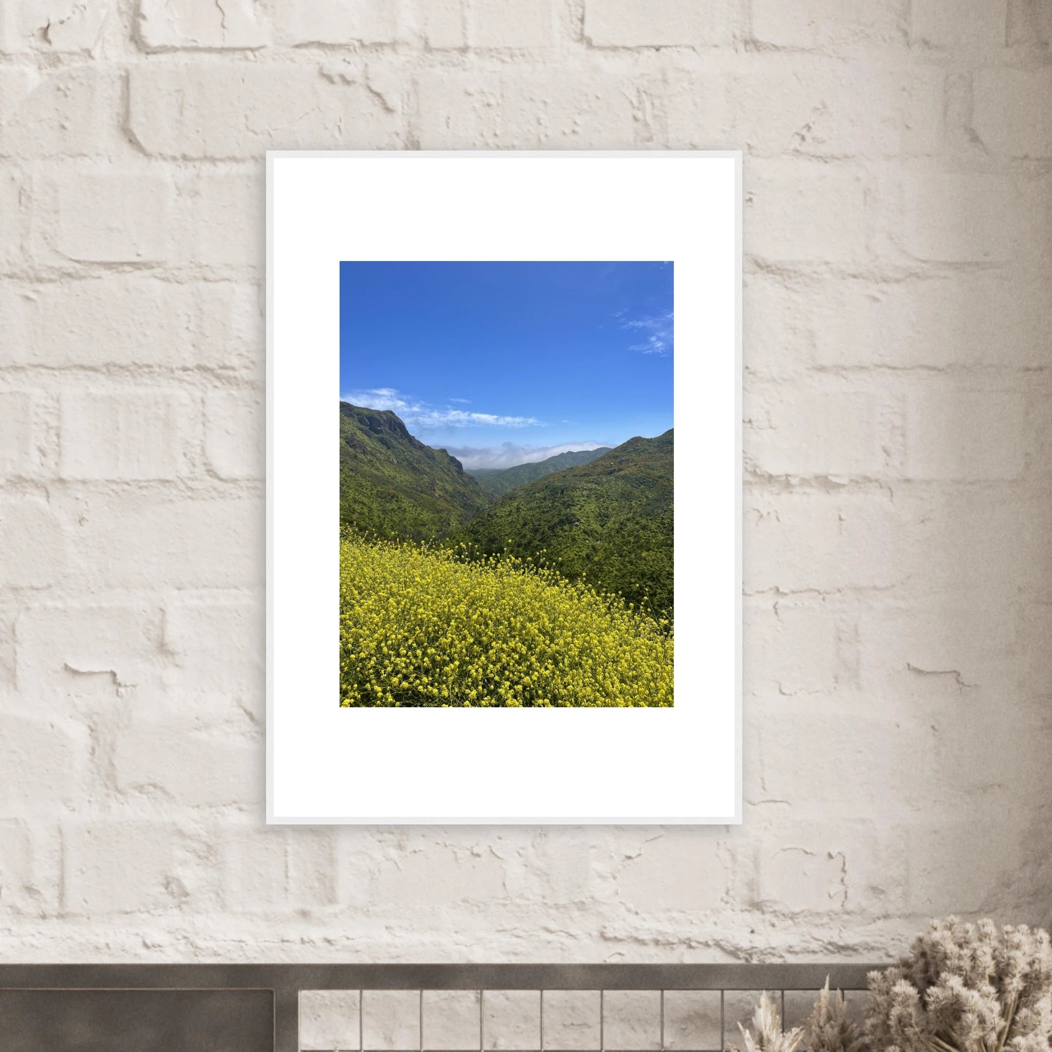 High-quality framed art print of Malibu Canyon in spring bloom wildflowers, California poster art by My Store.