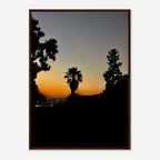 Winter Sunset Laurel Canyon Hollywood Hills framed poster, California art print in Studio Edition, showcasing vibrant sunset landscape.