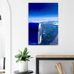 Aluminum print of a cross-Atlantic airplane turbine view, part of the Travel Collection Studio Edition by My Store.