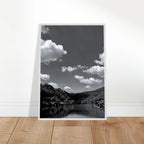 Black and white framed poster of a German river view, from the My Store travel collection, mounted and ready for display.