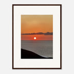 Magical Mediterranean Sunset framed poster, vibrant wall art print from the Travel Collection, ideal for decorating any room.