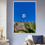 Palm Springs Cloud mounted wooden framed poster featuring California desert scenery, perfect for home decor.