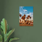 SoCal Beach canvas print featuring palm trees and graffiti-inspired California wall art on high-quality print material