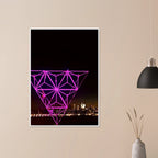 Framed print of New York City holiday art installation showcasing Manhattan night view with Empire State Building, from My Store's travel collection.