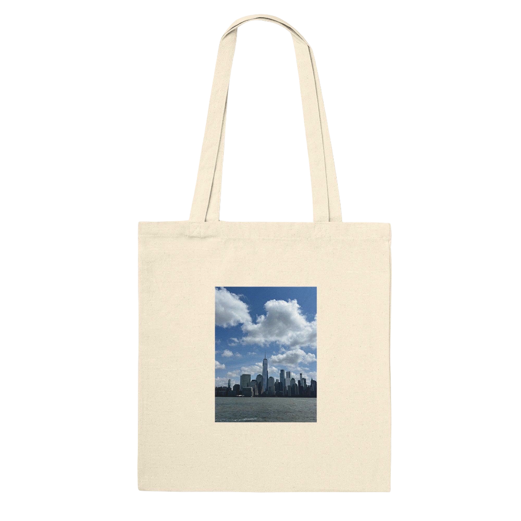 My Store NYC tote bag featuring a downtown skyline print, stylish and practical shopping tote for everyday use and gifting.
