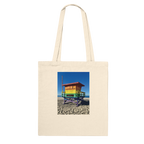 Eco-friendly Pride 2025 tote bag by My Store featuring colorful print supporting GLAAD, perfect for summer outings.
