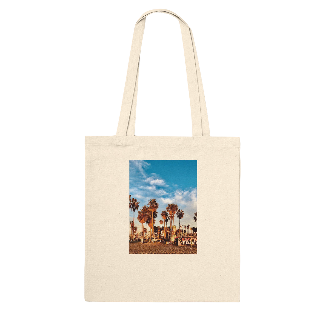 Venice Beach Dream cotton tote bag with colorful print, ideal for shopping or beach outings, by My Store.
