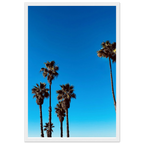 Santa Barbara Palm Tree magic poster by CaliCuration featuring California-themed home decor with a wooden frame and semi-glossy finish.