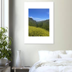 High-quality framed art print of Malibu Canyon in spring bloom wildflowers, featuring vibrant California landscape artwork.