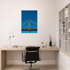 Sunny Winter Day canvas print featuring the Manhattan Bridge in NYC, showcasing a vibrant winter scene for home decor.