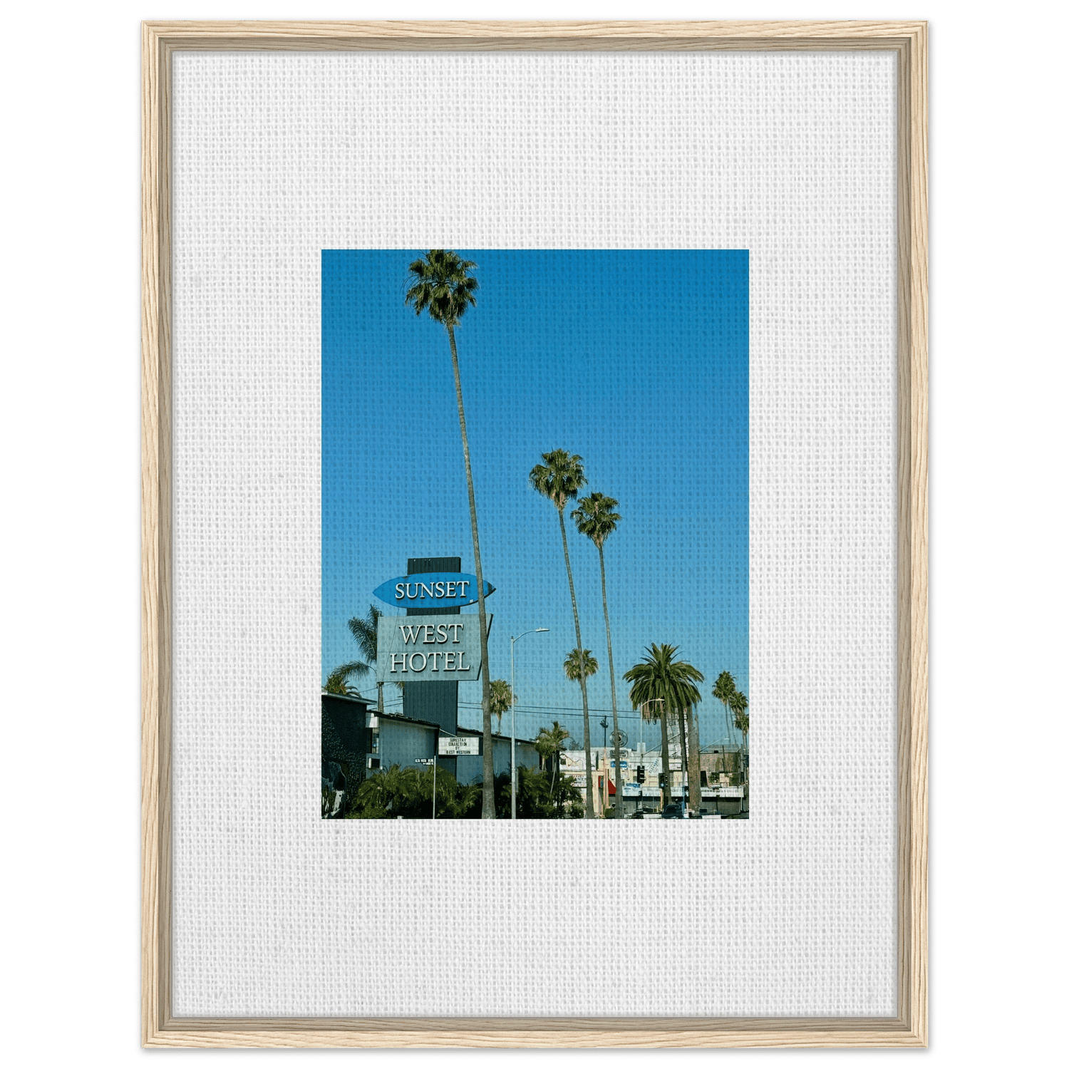 Framed Canvas Sunset Boulevard West Hotel Art - Celebrity Style Décor - CaliCuration