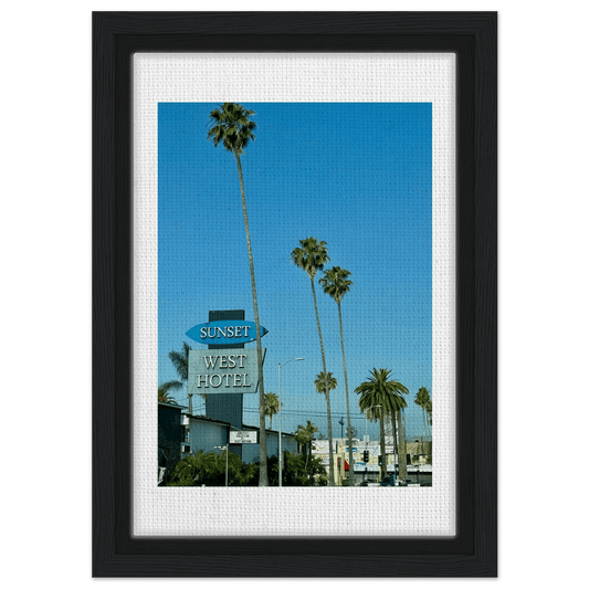 Framed Canvas Sunset Boulevard West Hotel Art - Celebrity Style Décor - CaliCuration