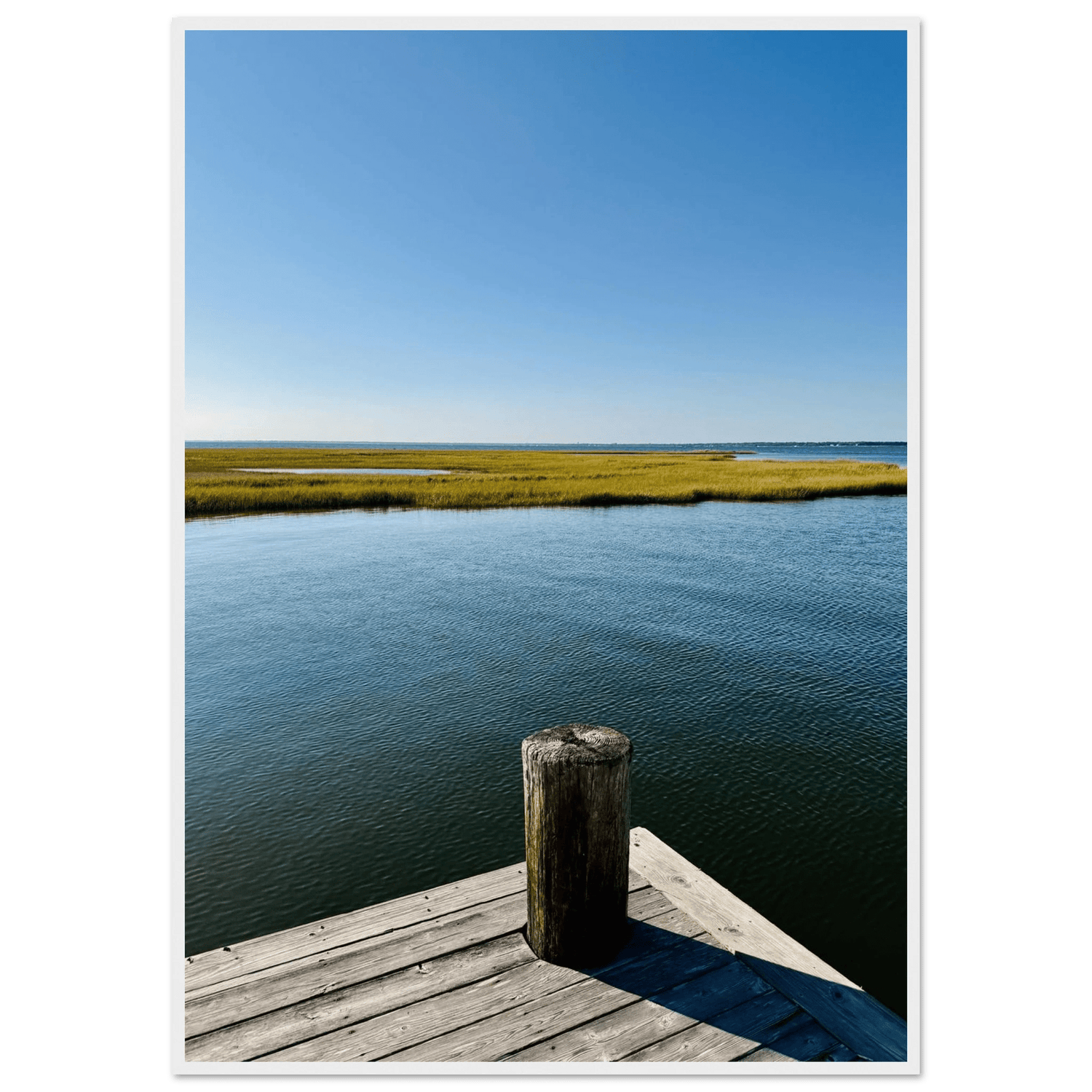 Framed Poster – Long Island Sound Dreamy Pier – Endless Summer Mood Wall Art - CaliCuration