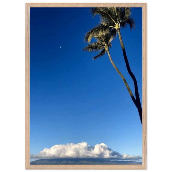 Hawaii Volcano Clouds & Pacific Scene Mounted Framed Poster – Travel Collection - Studio Edition Spring '26: Hawaii - CaliCuration