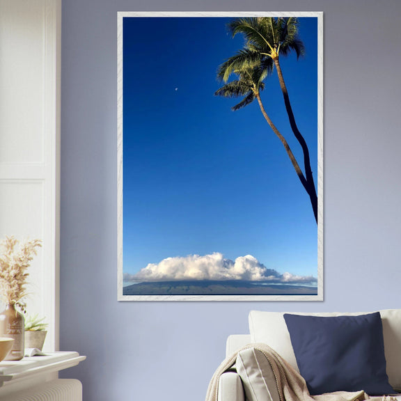 Hawaii Volcano Clouds & Pacific Scene Mounted Framed Poster – Travel Collection - Studio Edition Spring '26: Hawaii - CaliCuration