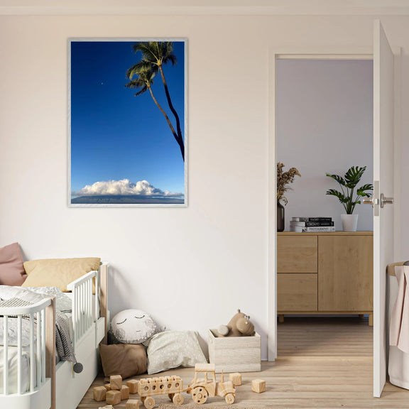 Hawaii Volcano Clouds & Pacific Scene Mounted Framed Poster – Travel Collection - Studio Edition Spring '26: Hawaii - CaliCuration