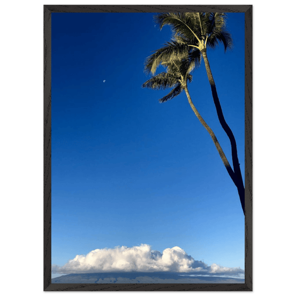 Hawaii Volcano Clouds & Pacific Scene Mounted Framed Poster – Travel Collection - Studio Edition Spring '26: Hawaii - CaliCuration