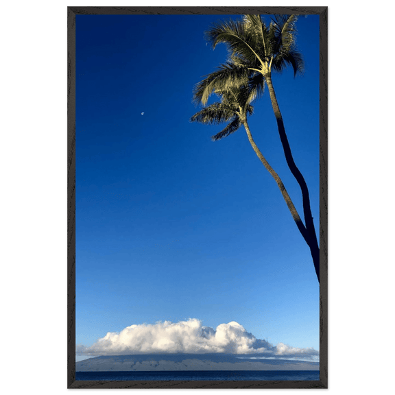 Hawaii Volcano Clouds & Pacific Scene Mounted Framed Poster – Travel Collection - Studio Edition Spring '26: Hawaii - CaliCuration