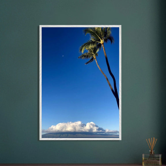 Hawaii Volcano Clouds & Pacific Scene Mounted Framed Poster – Travel Collection - Studio Edition Spring '26: Hawaii - CaliCuration