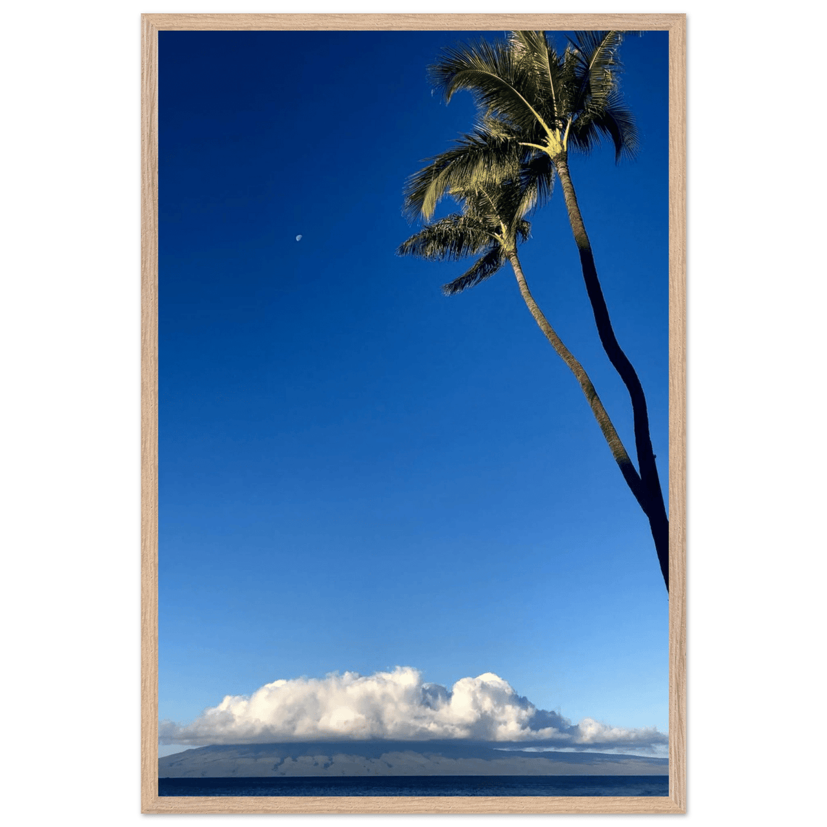 Hawaii Volcano Clouds & Pacific Scene Mounted Framed Poster – Travel Collection - Studio Edition Spring '26: Hawaii - CaliCuration